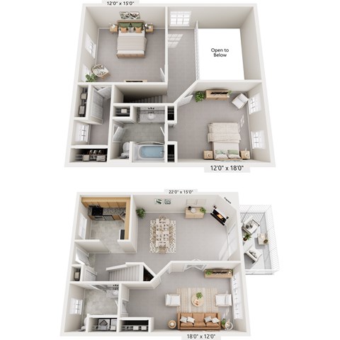 Floor plan for 2 beds, 1.5 baths, 1684 sqft